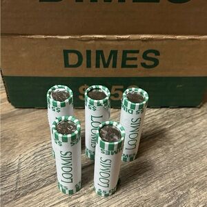 Coin Roll Storage Tubes - White and Green